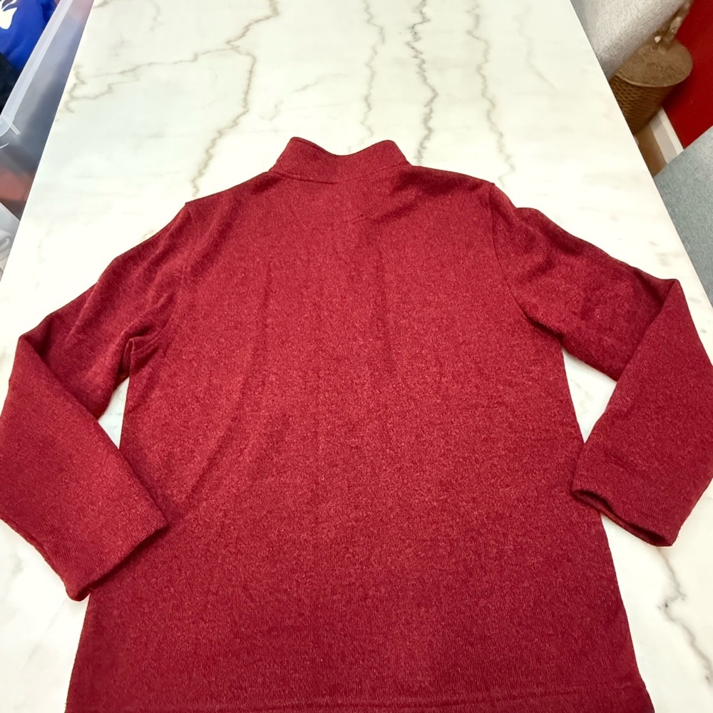 Izod Men's Zip Up Sweater in Rich Red - Picture 2 of 3